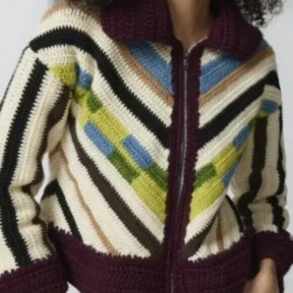 Mandinga x Urban Outfitters Suzia Crochet Sweater Jacket NWOT Size Medium - Picture 3 of 8